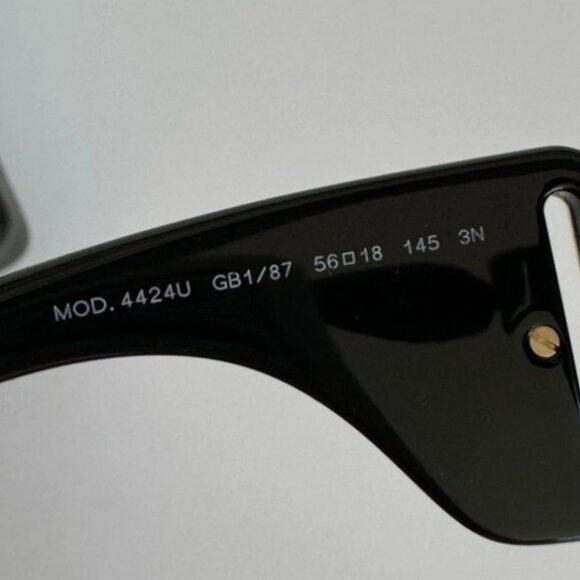 New Versace Women’s Sunglasses 56mm Black with Gold Logo Unique